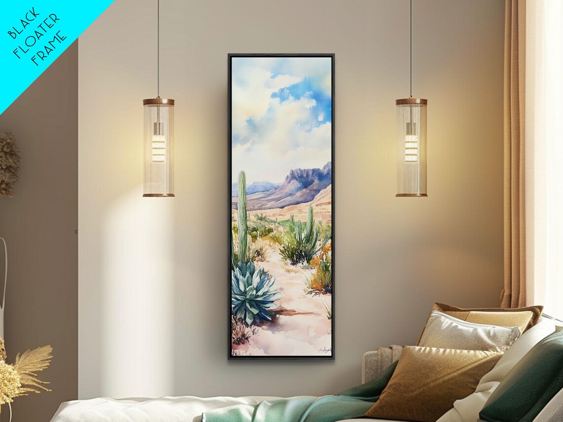 Southwest Desert Landscape Watercolor Cactus Painting Poster - Image 4