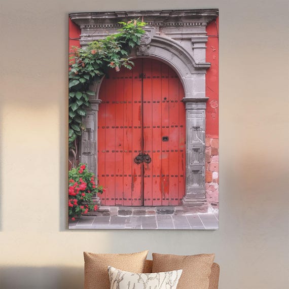 Change3 Indian Wall Art Colorful Indian Doors Framed Print Painting Print Traditional Hindu Architecture Ready To Hang
