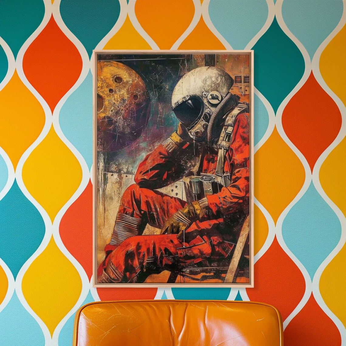 Vintage Astronaut Poster, Retro Space Art Print - Image 5