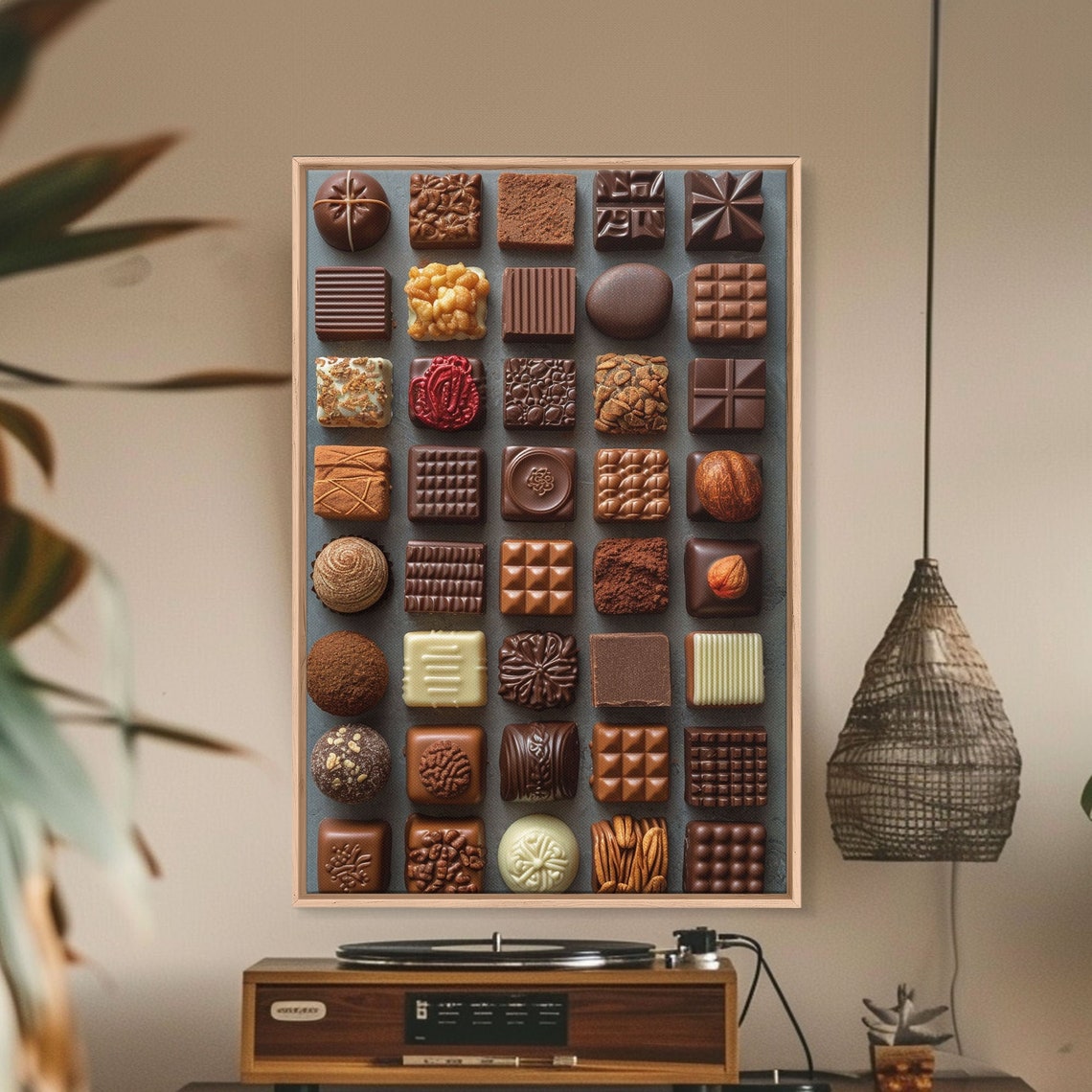 Chocolate Candy Framed And Printed Beige Wall Art Restaurant Wall Art Gift For Baker Home Decor Wall Art For Kitchen - Image 2