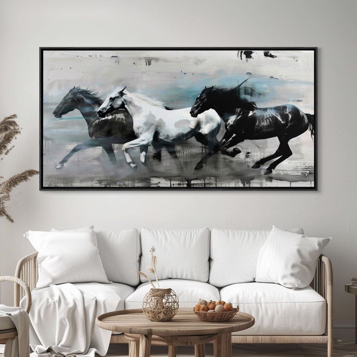 Stunning Trio Of Horses Running In Field Perfect For Living Room Art Framed Print Bedroom Decor Home Decoration Horse Lover Gift - Image 5