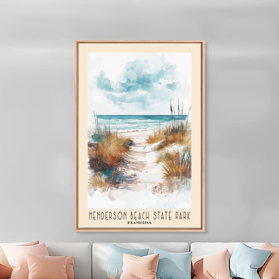 Henderson Beach State Park, Florida Watercolor Poster - Image 3