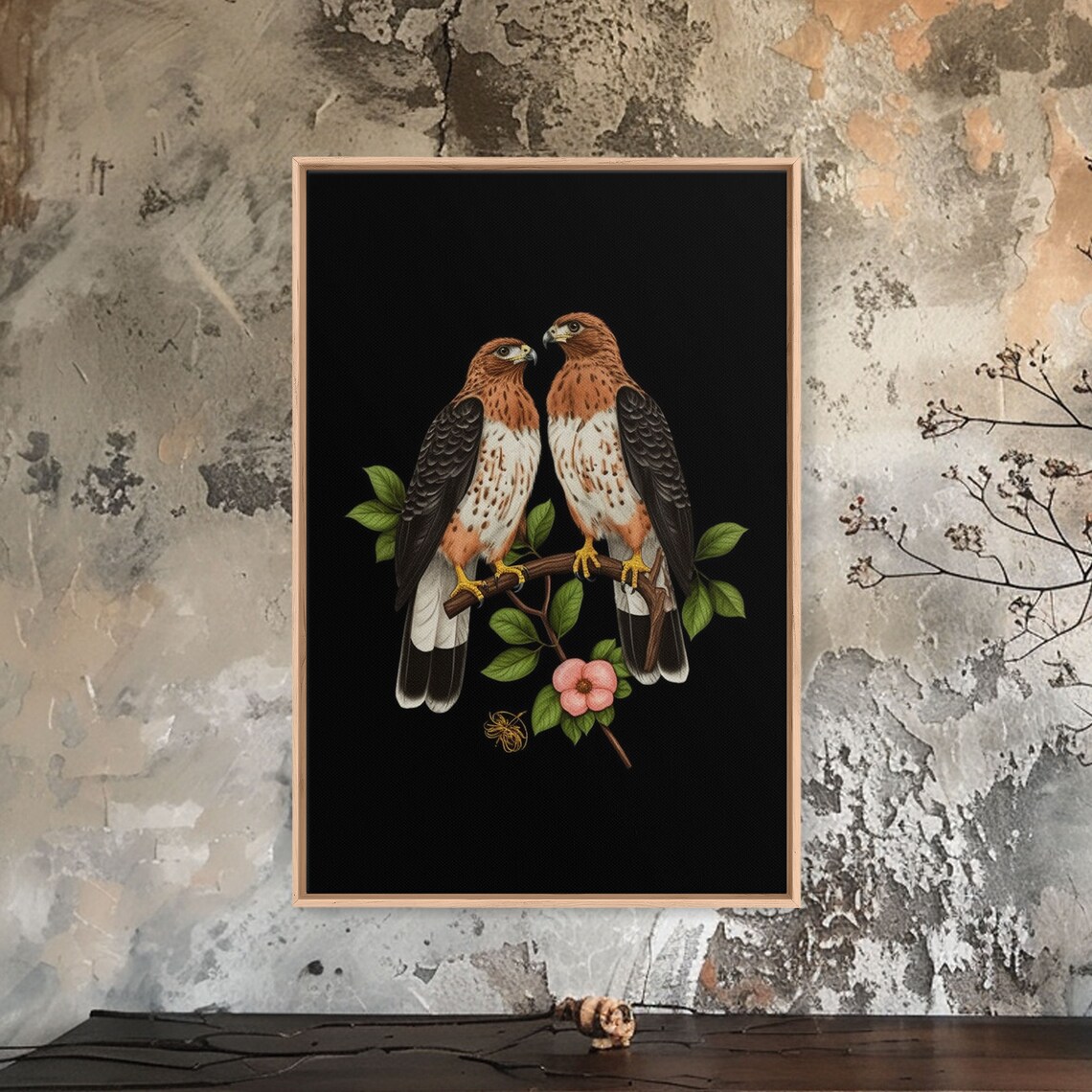 Pair of Hawks, Nature Wall Art Print for Birds - Image 2