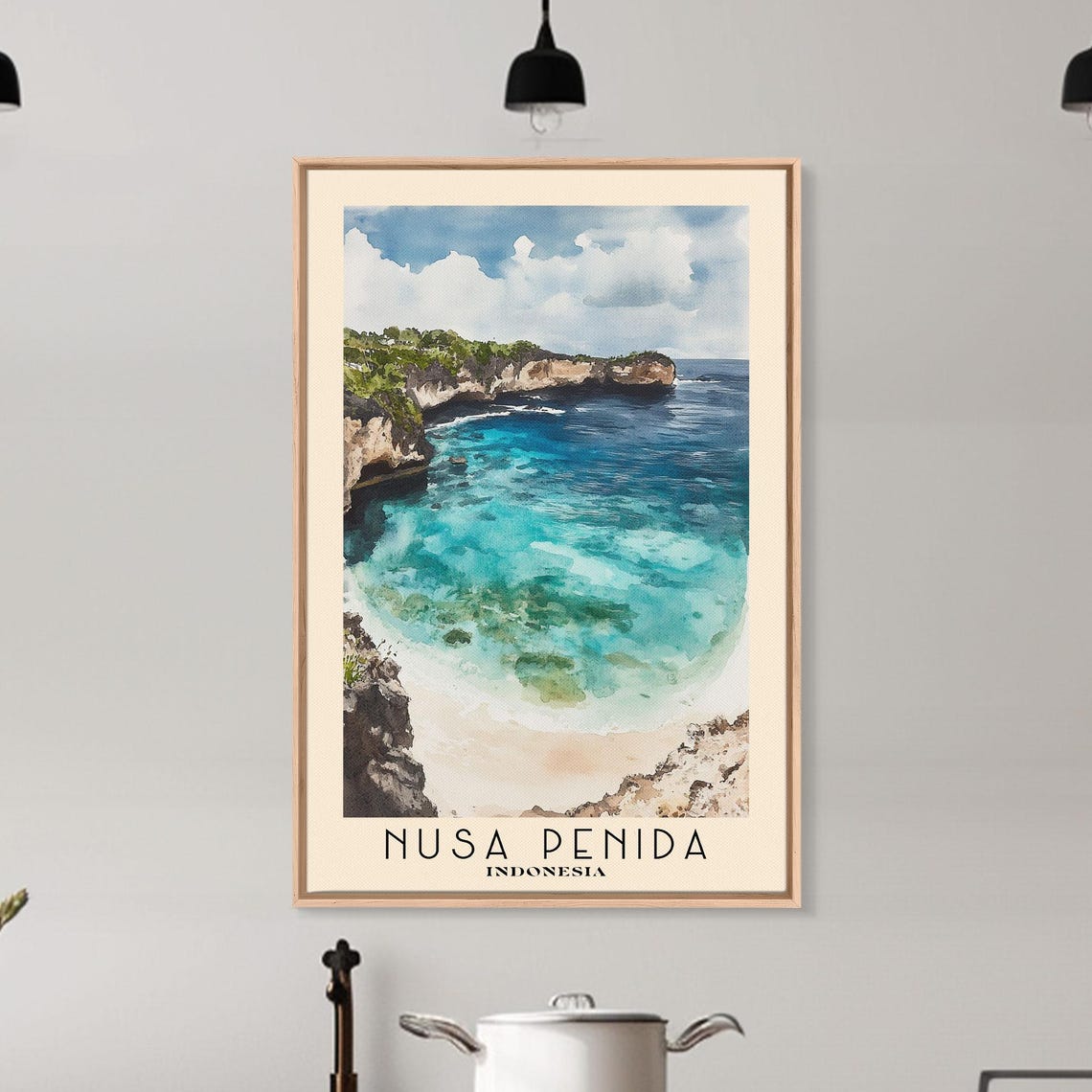 Nusa Penida Indonesia Turquoise Cliff Cove Ocean View Travel Poster - Image 6