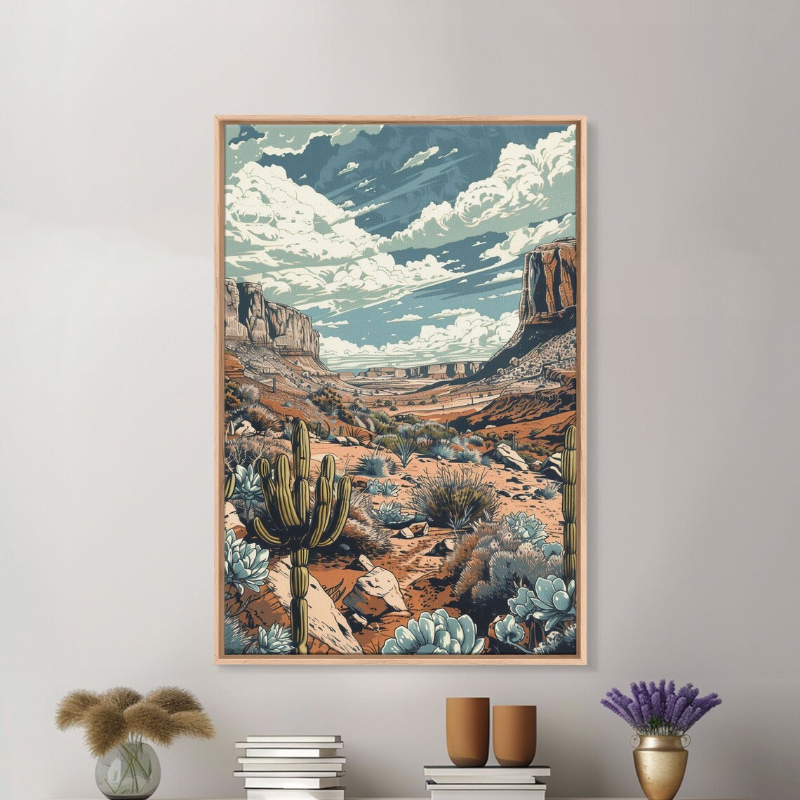 Vintage Western Desert Landscape, Southwest Art Print - Image 3