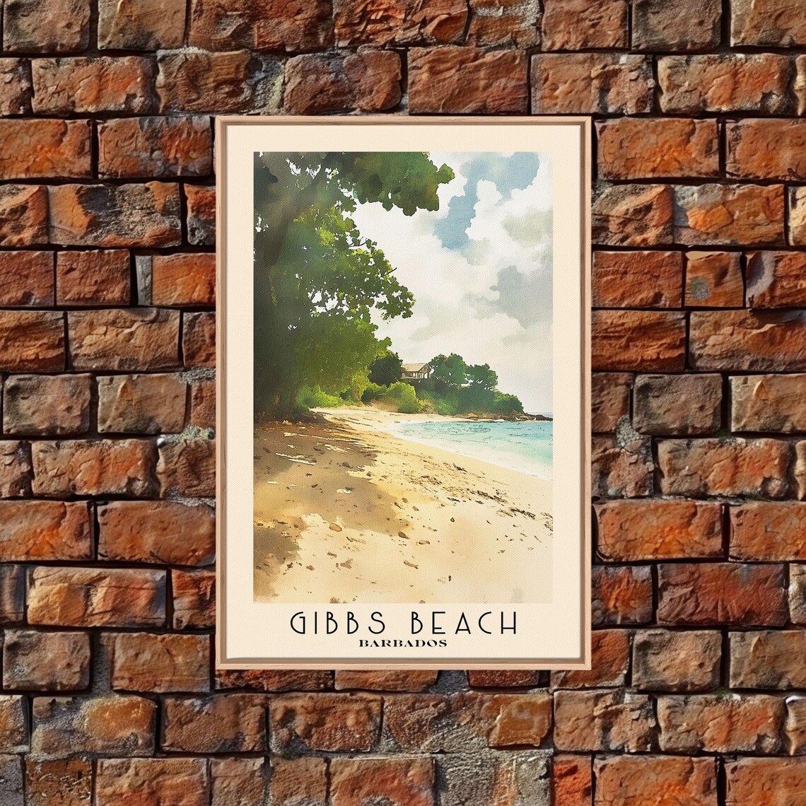 Gibbs Beach Barbados Sandy Shoreline Tall Green Trees Calm Caribbean Sea Poster - Image 5