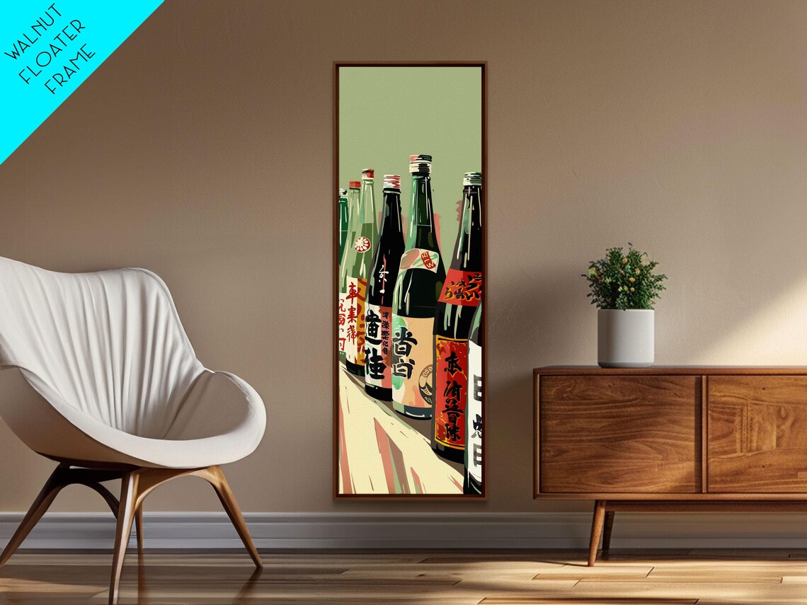 Japanese Sake Bottles Labels Tall Skinny Bar Decor Art Poster - Image 6