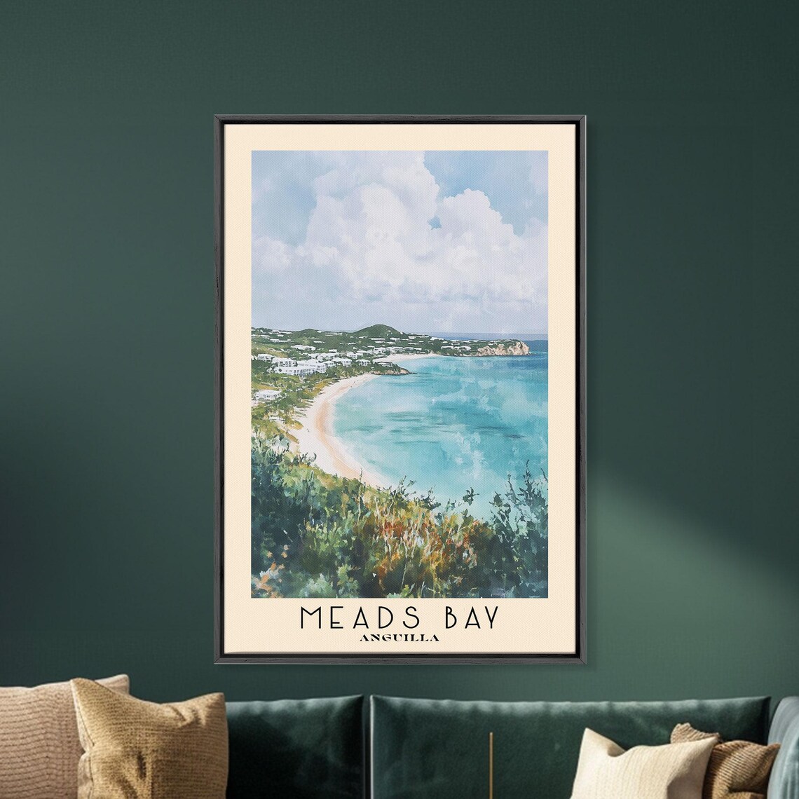 Meads Bay Anguilla Watercolor Beach Art Print - Image 5