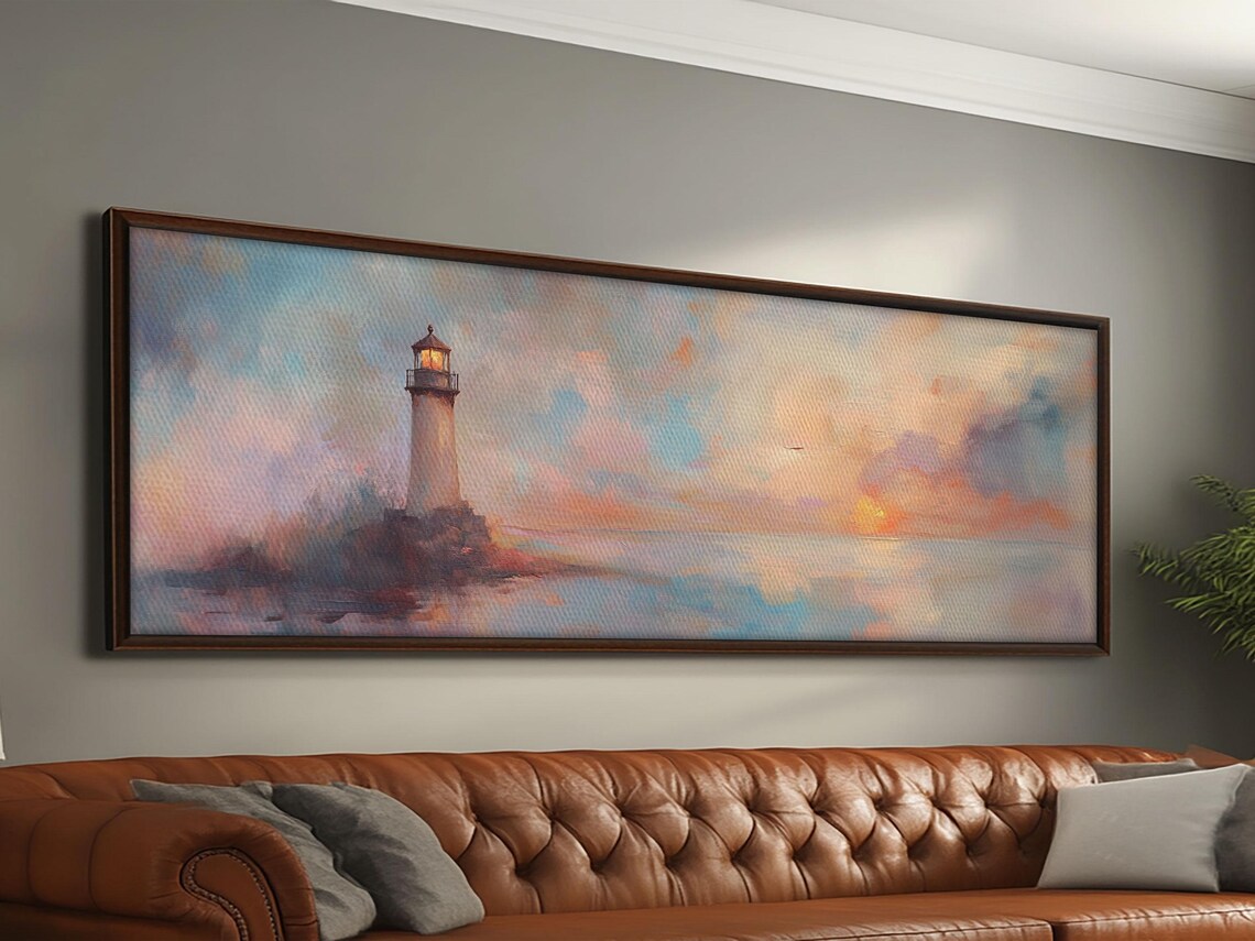 Whimsical Lighthouse Seascape Art Print, Nautical - Image 5