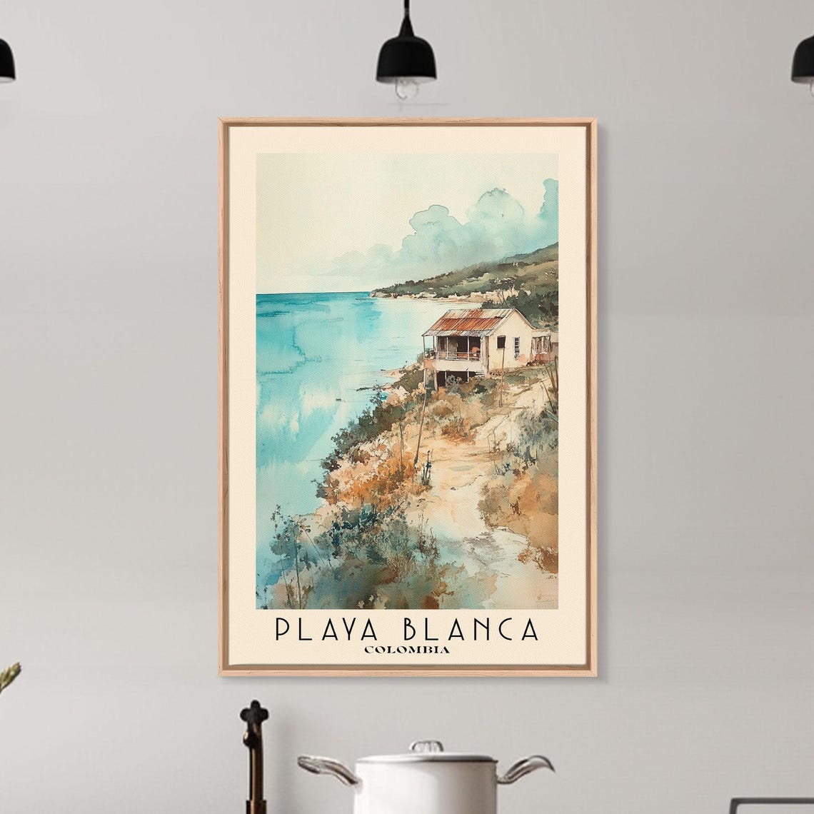 Playa Blanca Colombia Stilt Hut Rocky Point Turquoise Bay Poster - Image 6