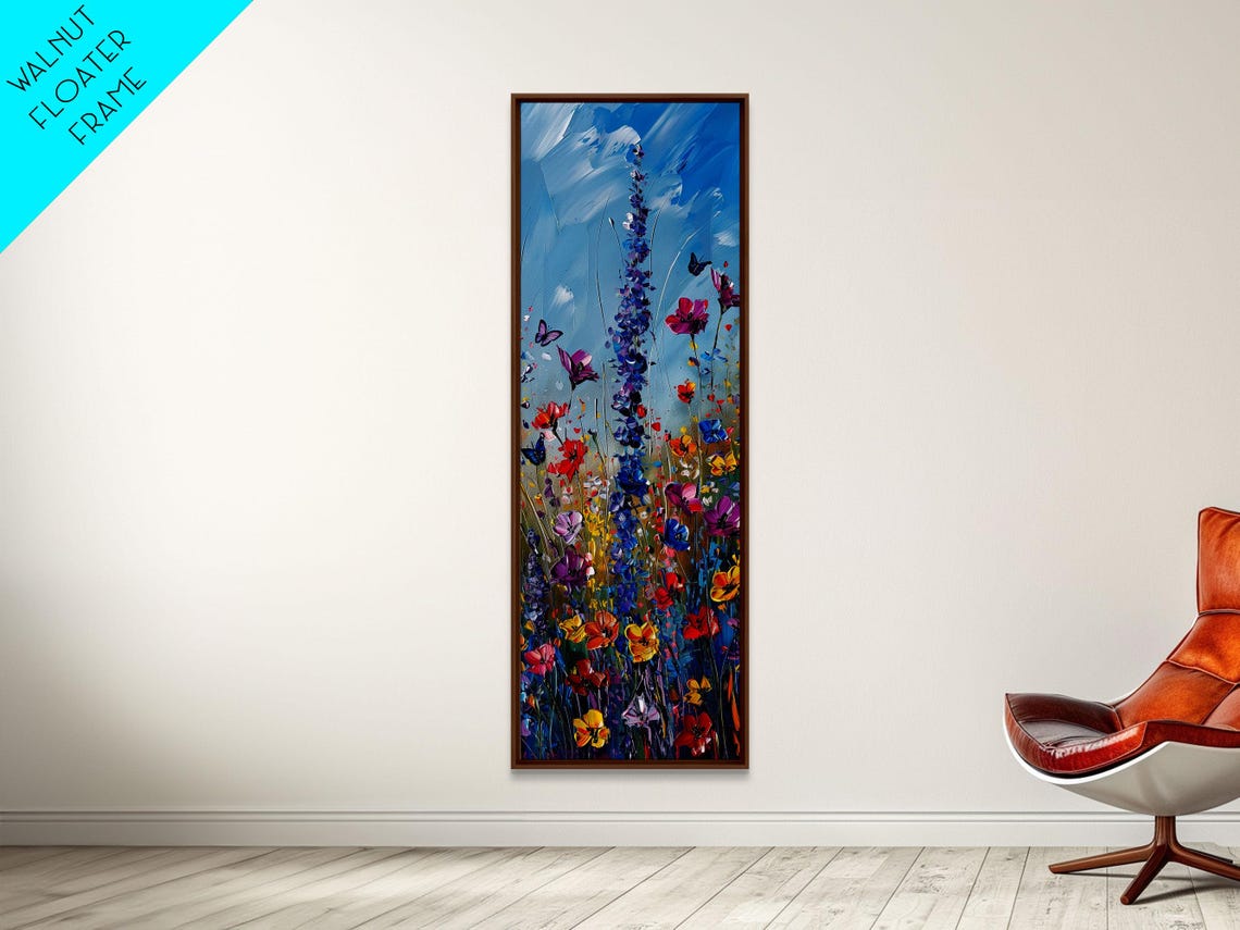 Wildflower Meadow Butterflies Impressionist Colorful Art Print - Image 2