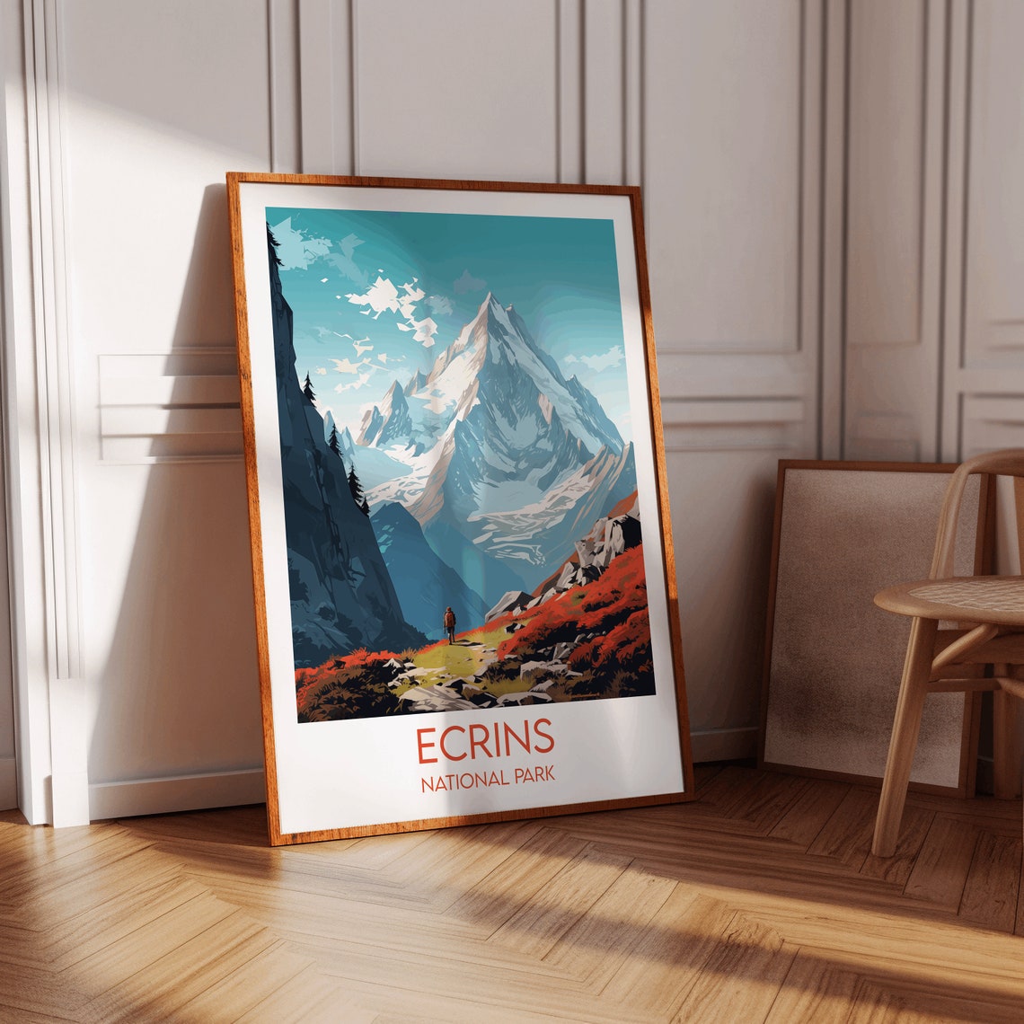 Ecrins National Park France Snowy Summit Hiker Trail Wall Art - Image 2