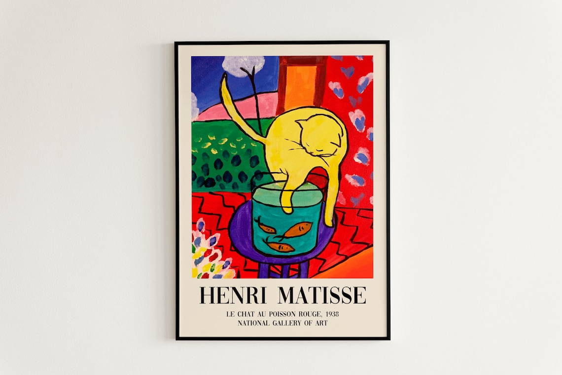 Matisse Cat With Red Fish Vintage Art Print - Image 3