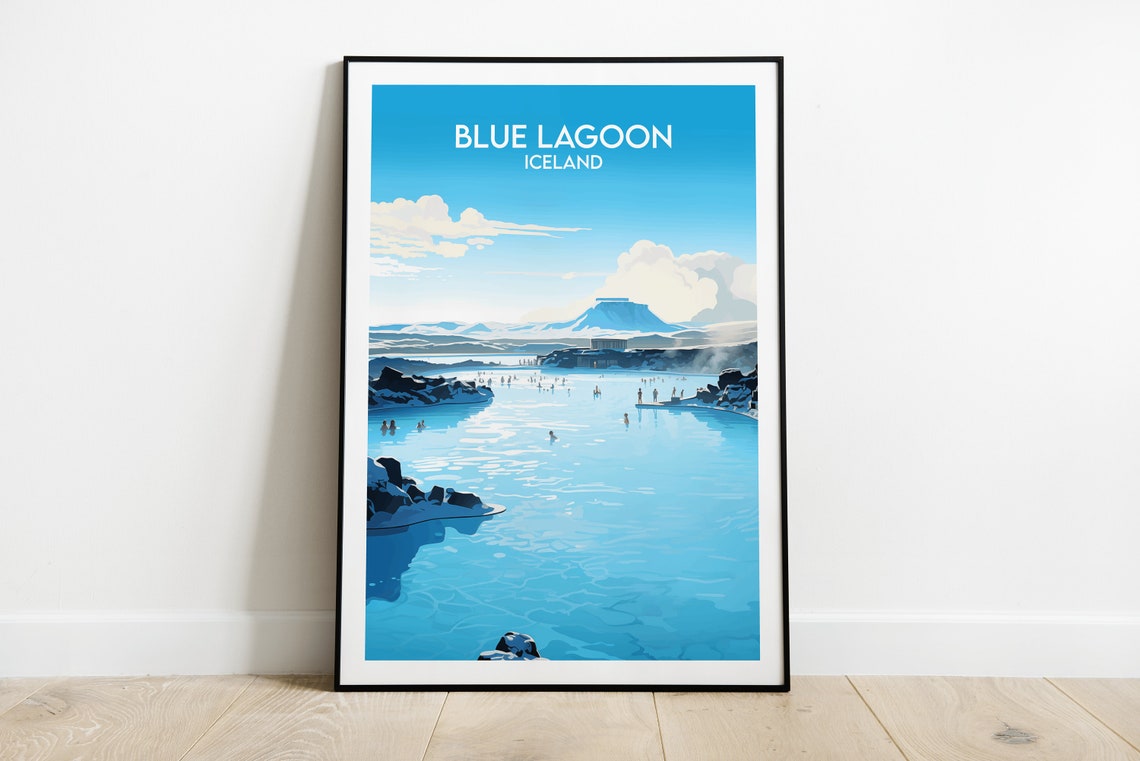 Blue Lagoon Iceland Milky Blue Geothermal Spa Waters Travel Poster