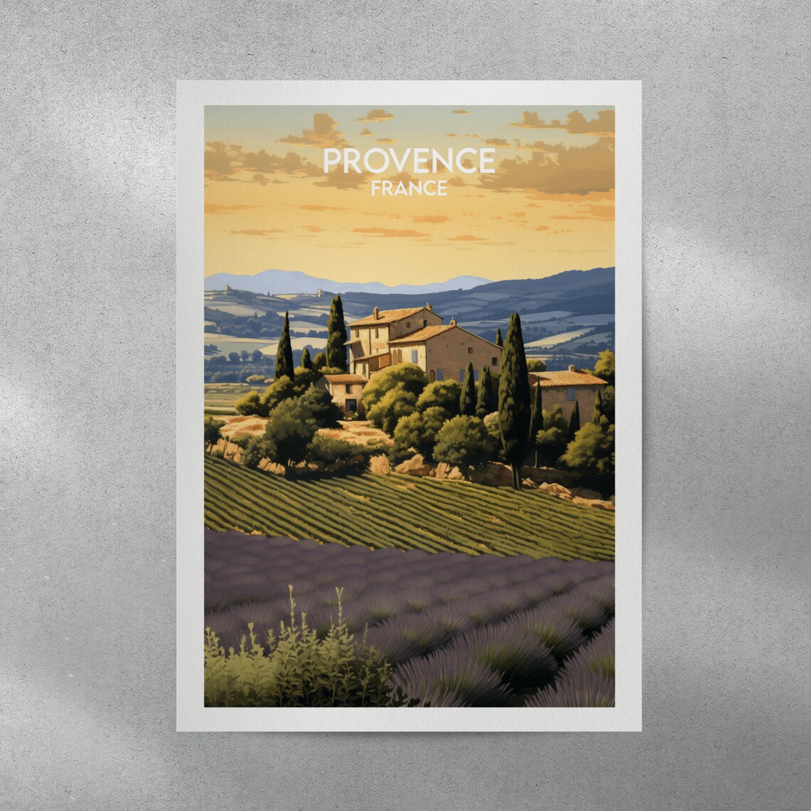 Provence France Lavender Fields Farmhouse Retro Travel Poster - Image 3