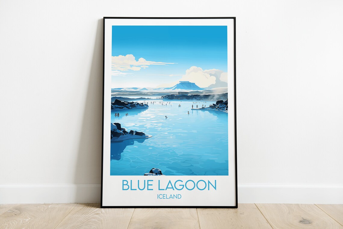 Blue Lagoon Travel Poster, Custom Personalised Gift