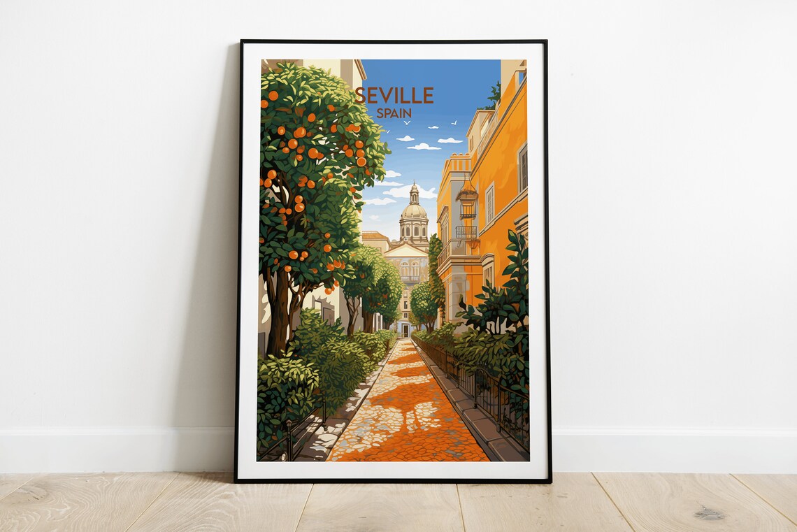 Seville Travel Poster, Spain Custom Travel Print