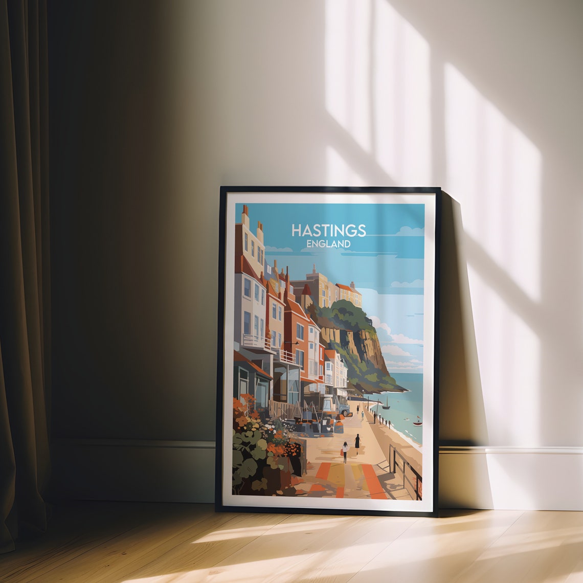 Hastings England Seaside Promenade Beach Coast Travel Poster - Image 2