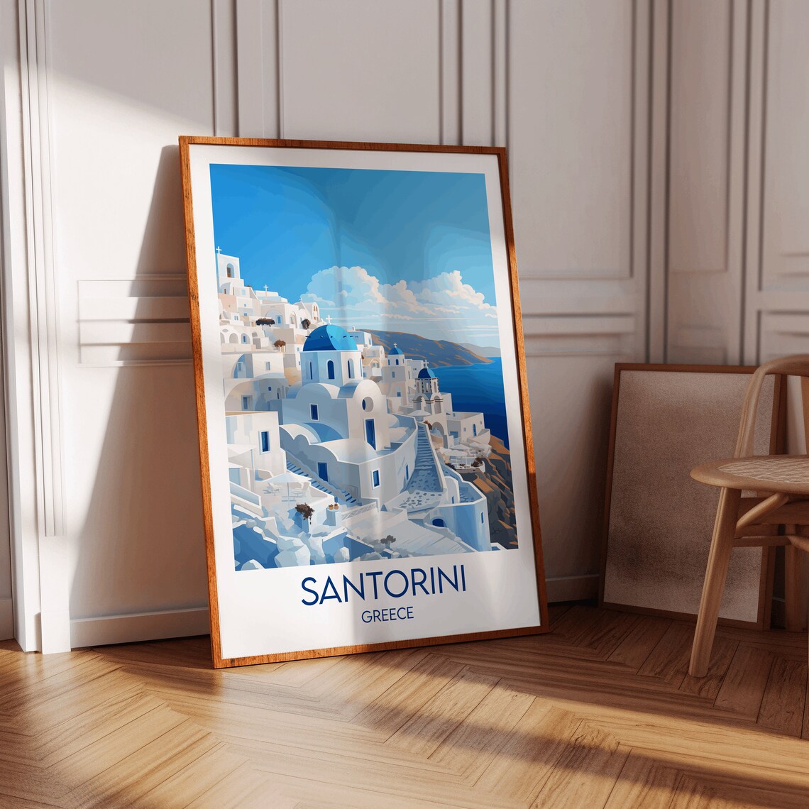 Santorini Travel Poster, Custom Personalised Gift - Image 3