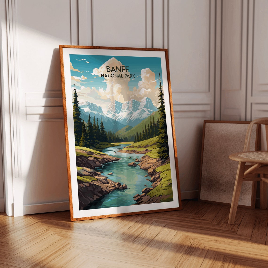 Banff National Park Canada Turquoise River Mountain View Travel Poster - Image 2