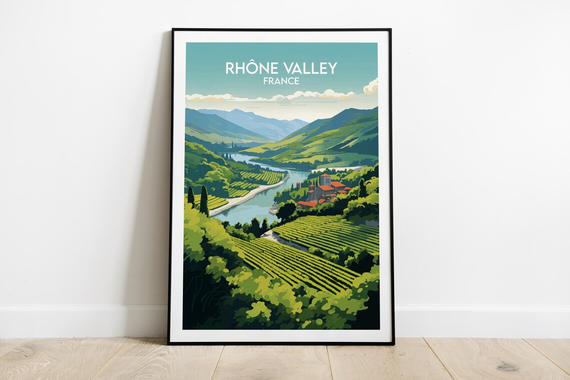 Rhne Valley Vineyards Travel Poster, France