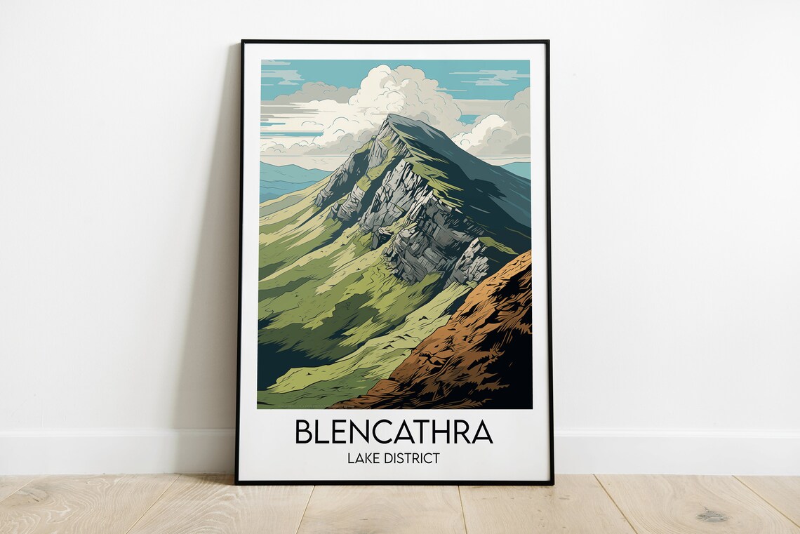 Blencathra Travel Poster, Lake District Cumbria