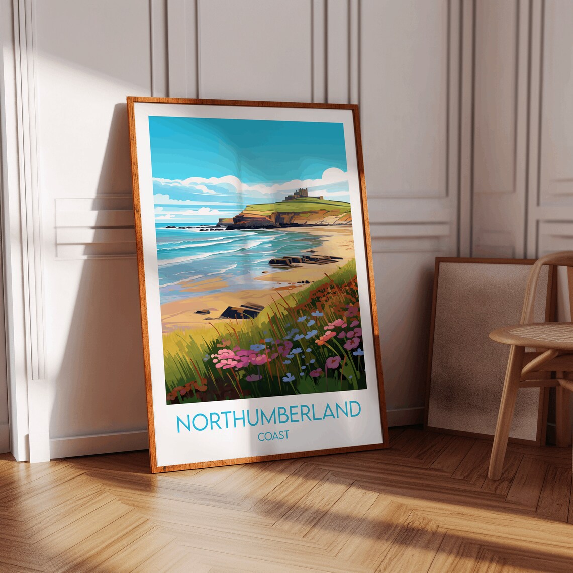 Northumberland Coast Travel Poster, England - Image 3