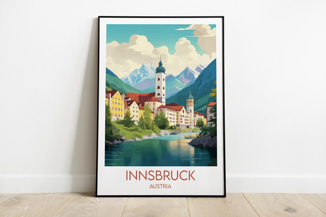 Innsbruck Travel Poster, Austria Custom Personalized