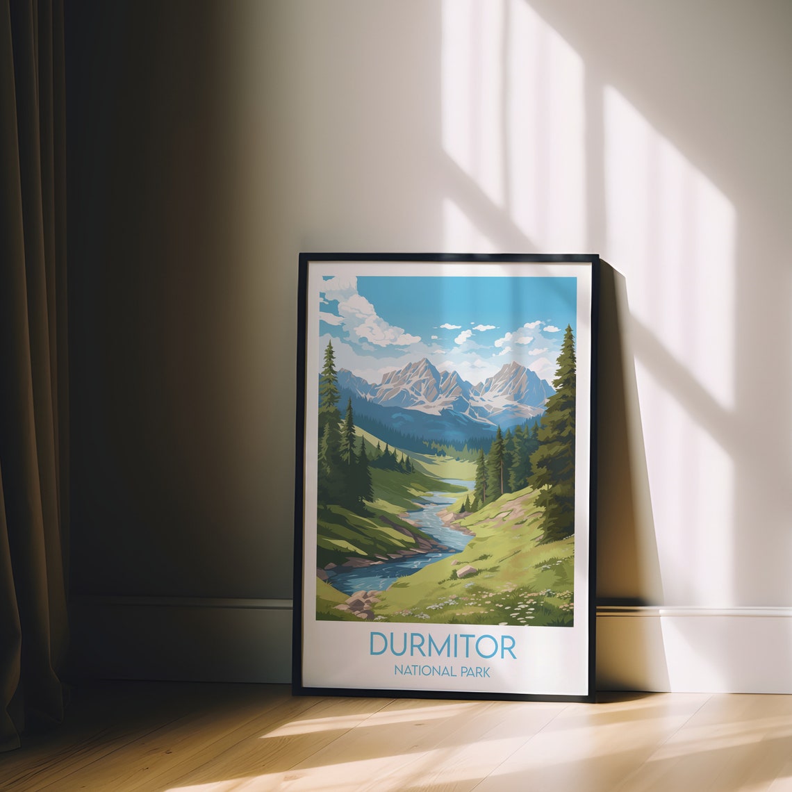 Durmitor National Park Montenegro Mountain River Valley Poster - Image 2