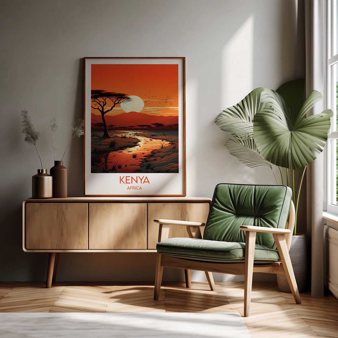 Kenya Travel Print Africa Poster Custom Personalised Wedding Birthday Gift - Image 2
