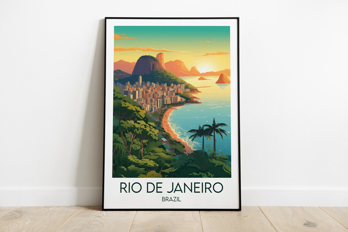 Rio De Janeiro Travel Print Wedding Gift Poster