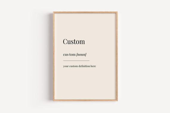 Custom Personalised Definition Poster, Funny Gift