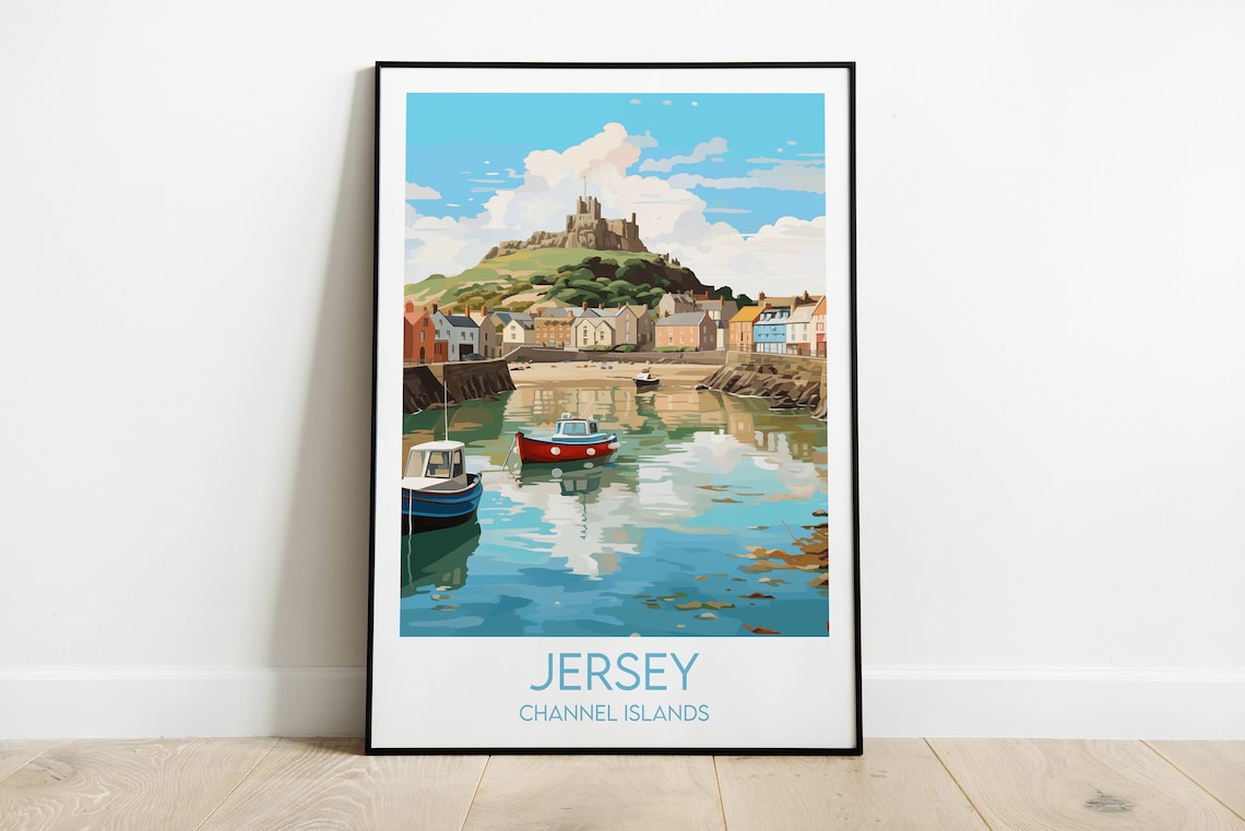 Jersey Travel Poster, Channel Islands Custom Personalised