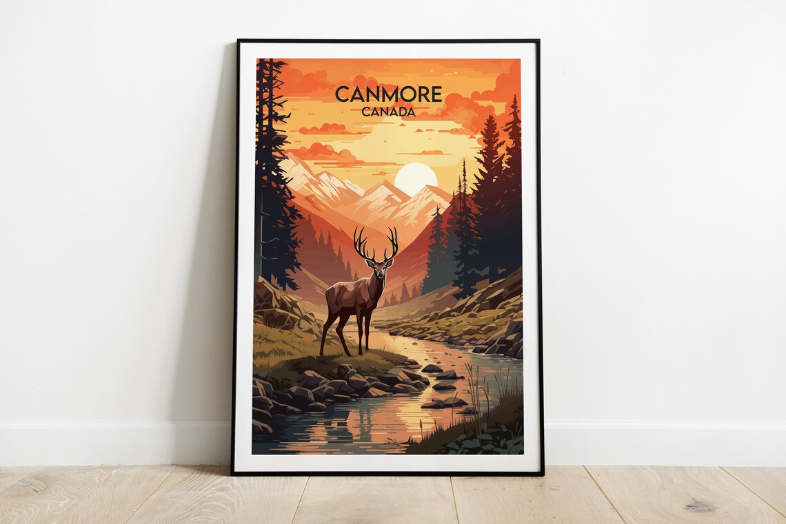 Canmore Travel Poster, Custom Personalised Gift