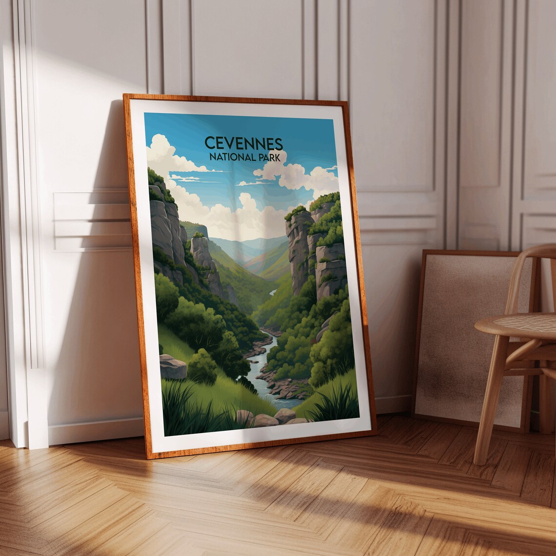 Cevennes National Park France River Gorge Limestone Art Poster - Image 2