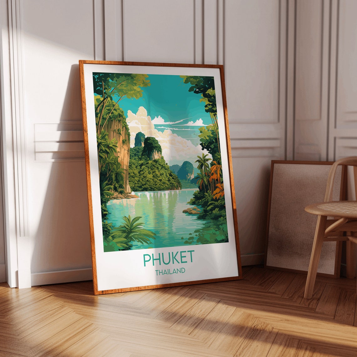 Phuket Thailand Limestone Karst Lagoon Jungle Water Travel Poster - Image 2