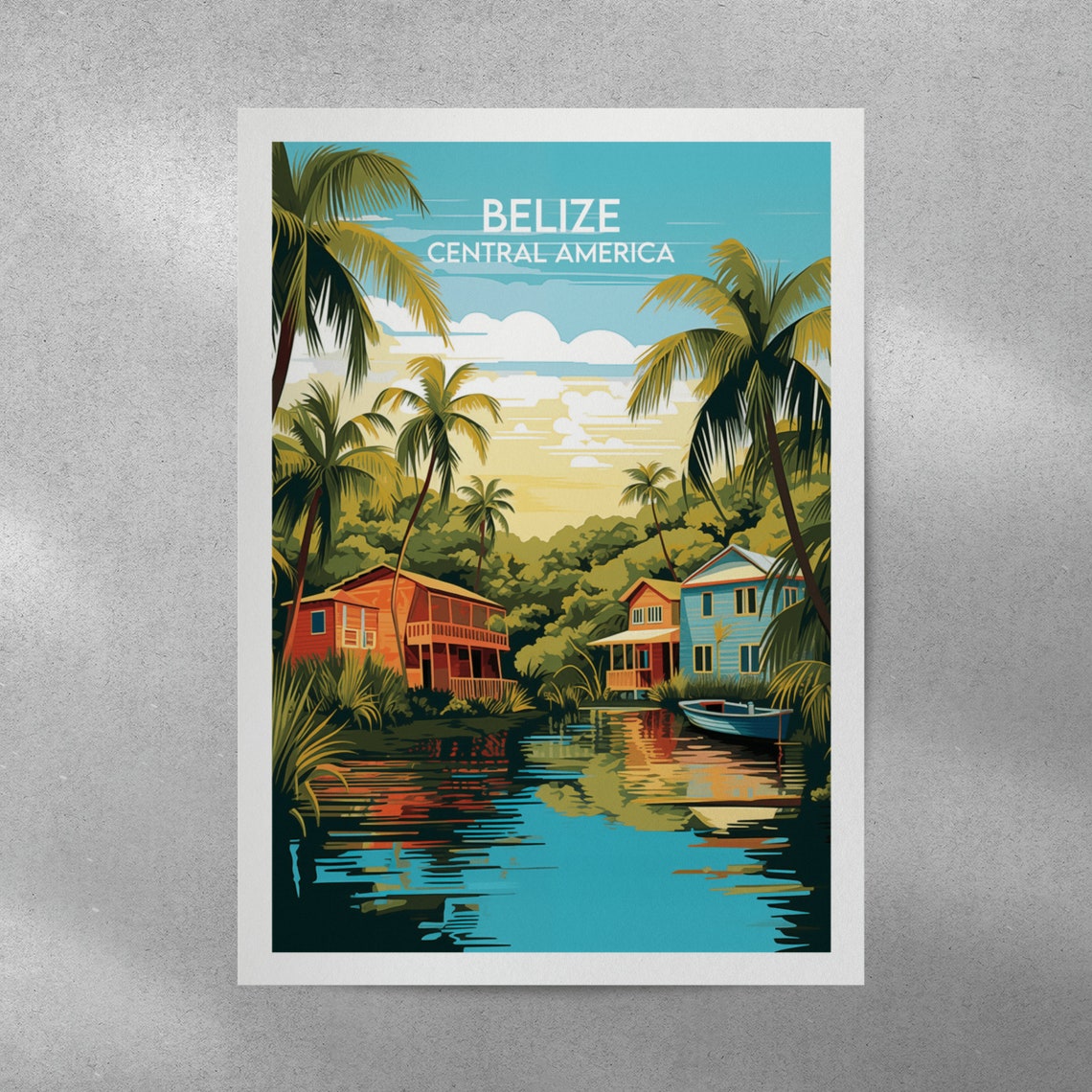 Belize Travel Print Central America Poster Custom Personalised Wedding Birthday Gift - Image 3