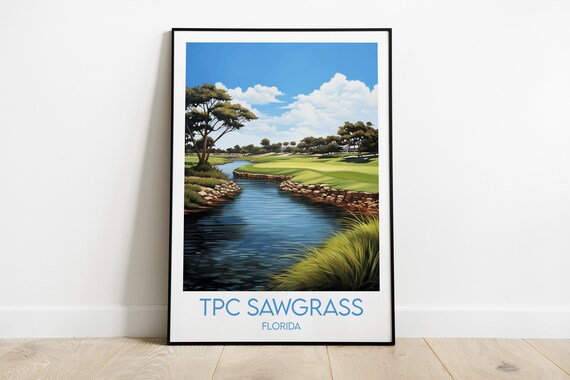 Tpc Sawgrass Golf Travel Print United States Poster Custom Personalised Wedding Birthday Gift