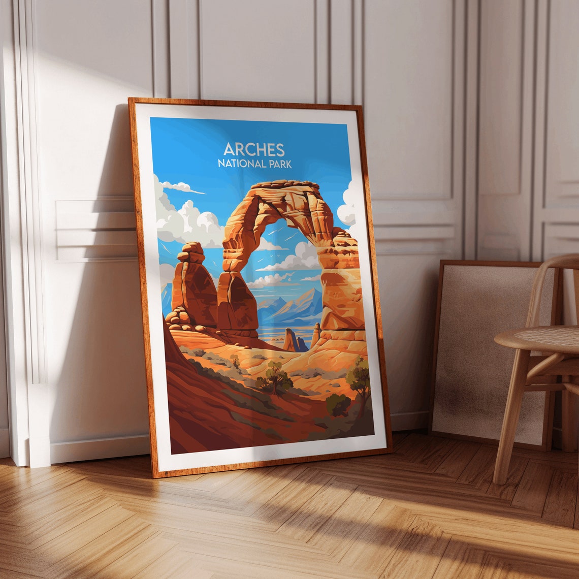 Arches National Park Delicate Arch Red Rock Blue Sky Travel Poster - Image 2