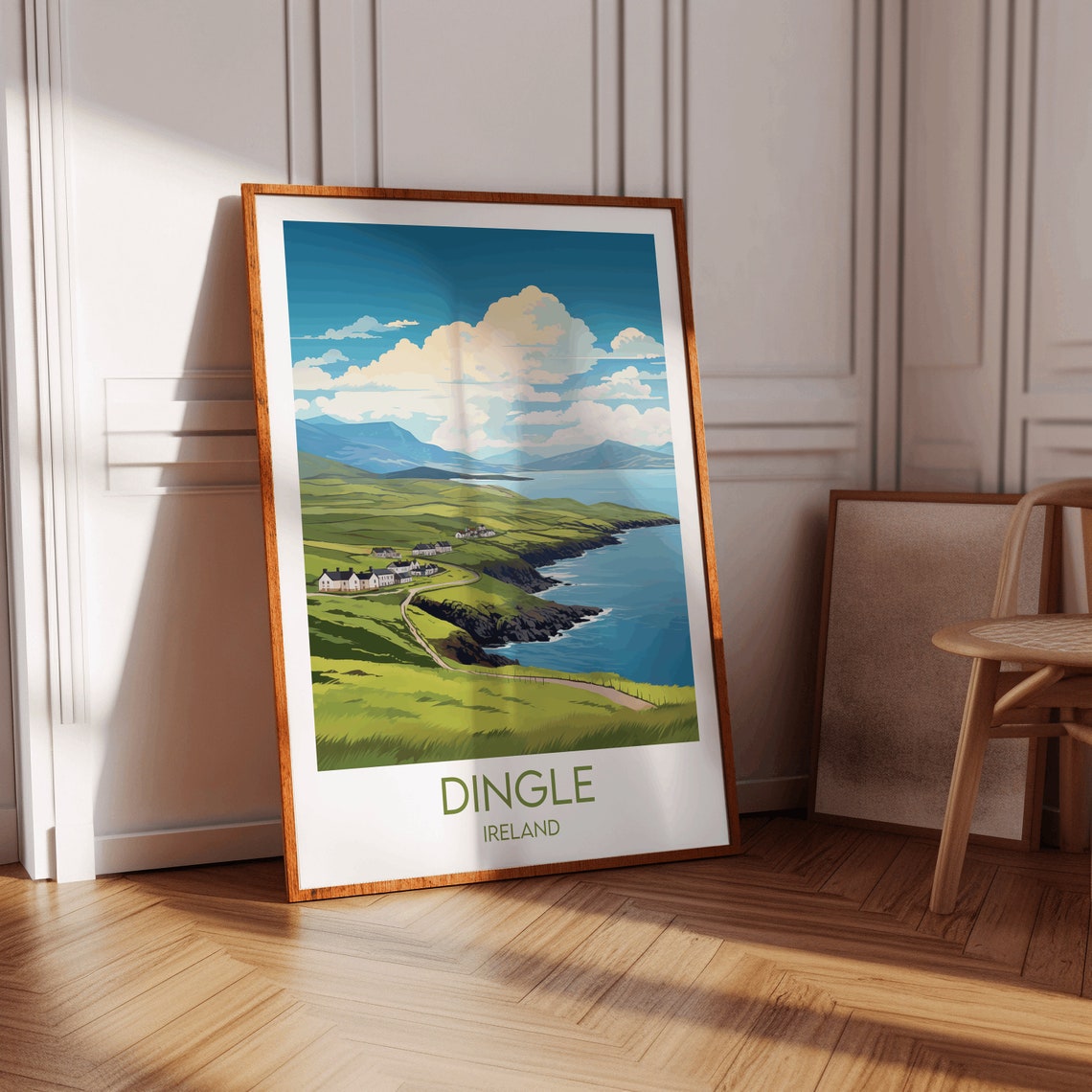 Dingle Ireland Green Coastal Cliffs Cottages Vintage Travel Poster - Image 2