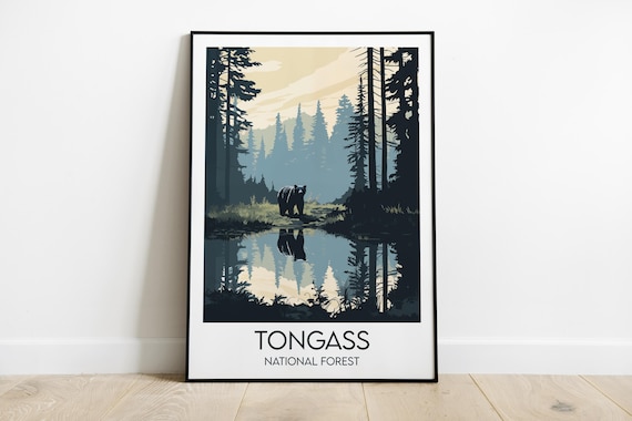 Tongass National Forest Black Bear Lake Vintage Travel Poster