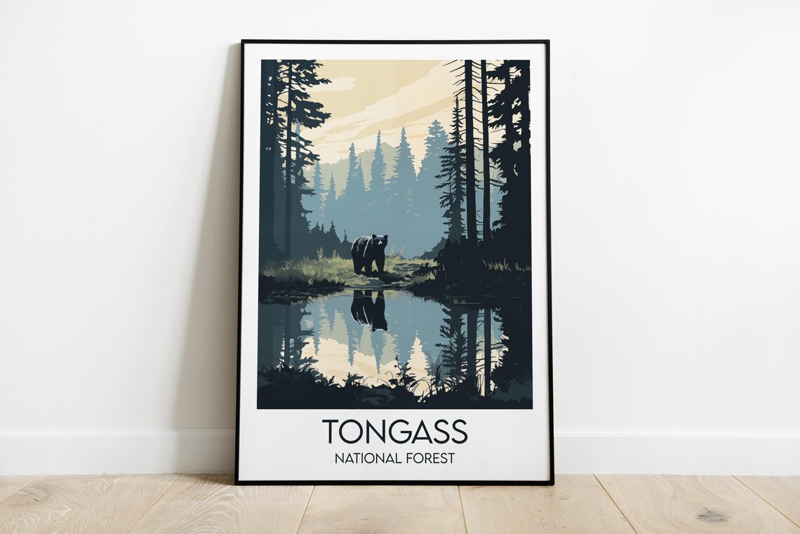 Tongass National Forest Black Bear Lake Vintage Travel Poster