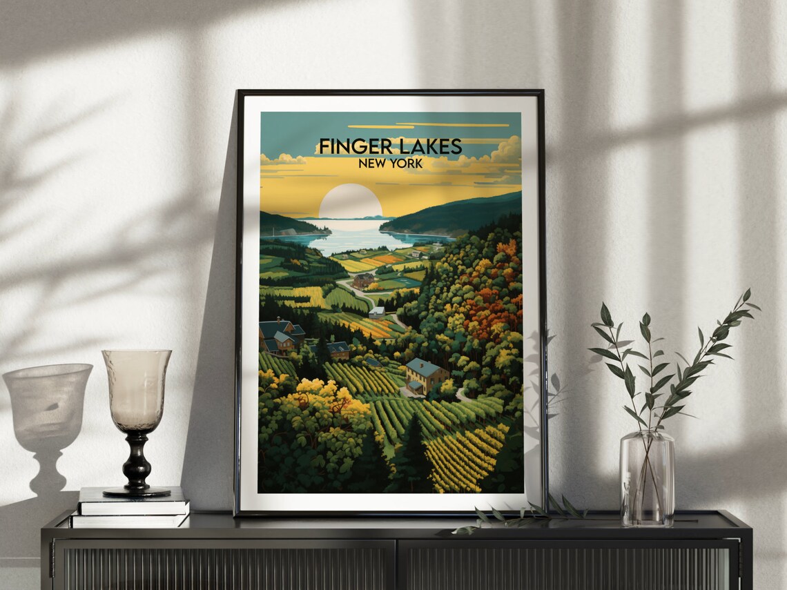Finger Lakes Travel Poster, New York Art Print - Image 3