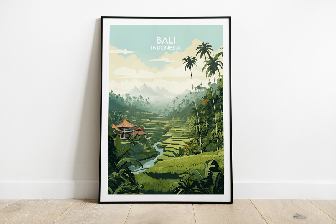 Bali Travel Print, Indonesia Travel Poster