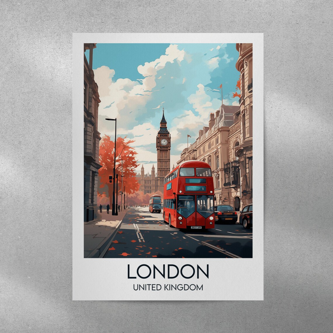 London Big Ben Print, England Travel Poster - Image 3