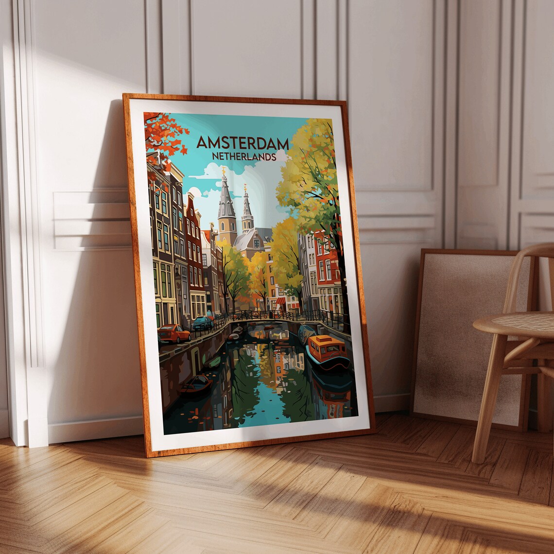 Amsterdam Travel Poster, Netherlands Custom Gift - Image 2