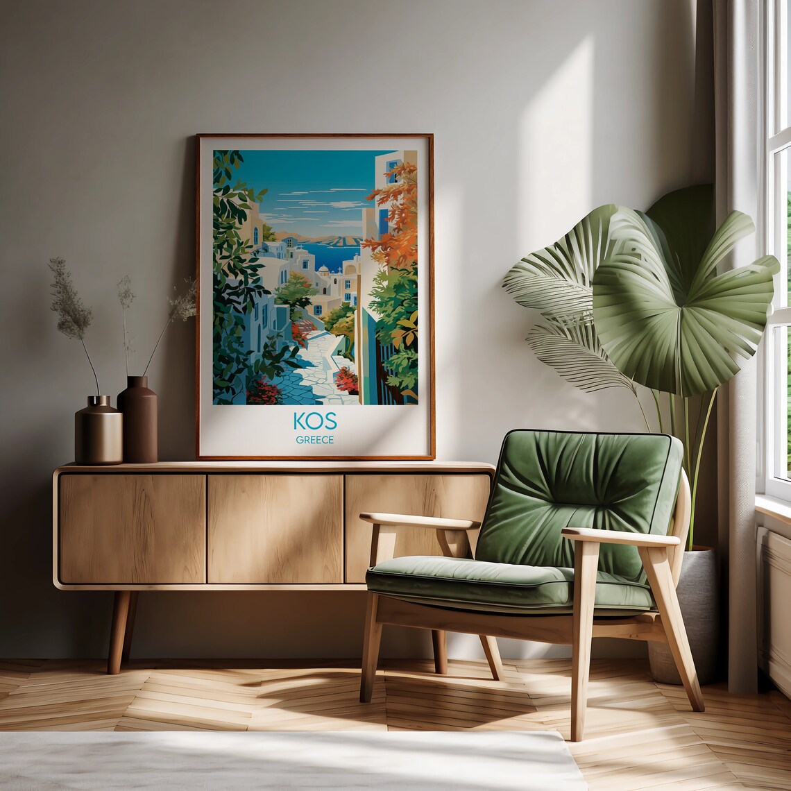 Kos Travel Poster Greece, Custom Personalised Gift - Image 3