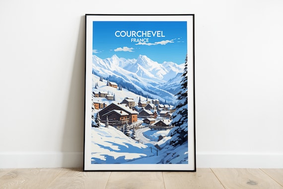 Courchevel France Mountain Ski Resort Alpine Winter Travel Poster
