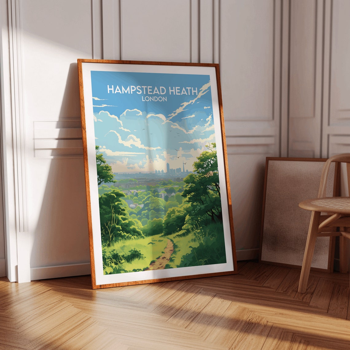 Hampstead Heath London Park Path Skyline Greenery Scene Poster - Image 2