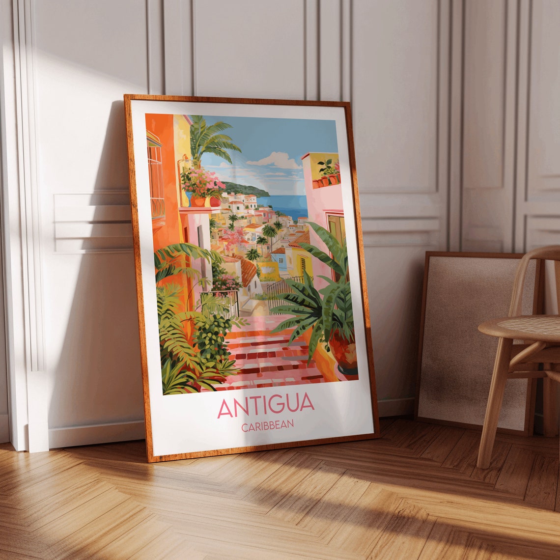 Antigua Travel Print Caribbean Poster Custom Personalised Wedding Birthday Gift - Image 2